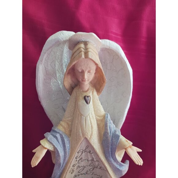 Enesco Foundations by Karen Hann Angel Figurine With Psalm 27:1 Verse Design - Picture 10 of 16